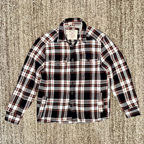 FatFace Men's Dark Blue Orange Ryton Check Overshirt Button Down Flannel Small - Picture 3 of 9